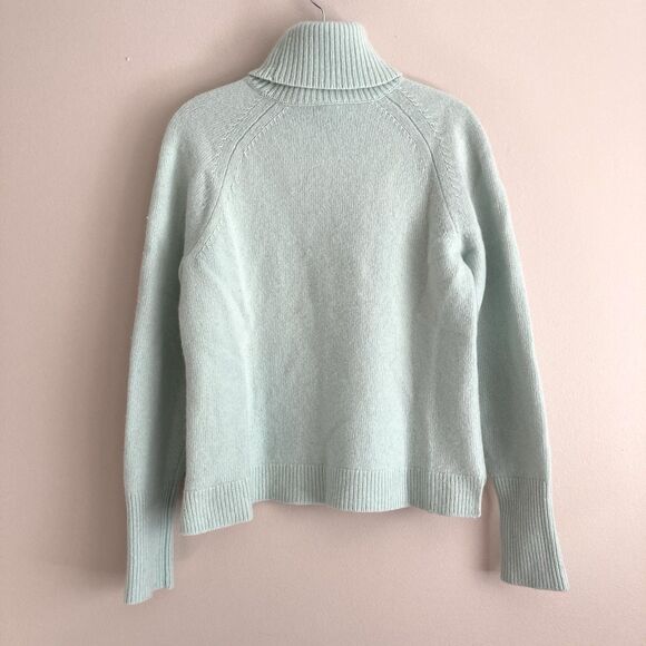 J. Crew Womens Wool Cashmere Long Sleeve Turtleneck Sweater Size XL Mint Green - Picture 5 of 7